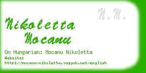 nikoletta mocanu business card
